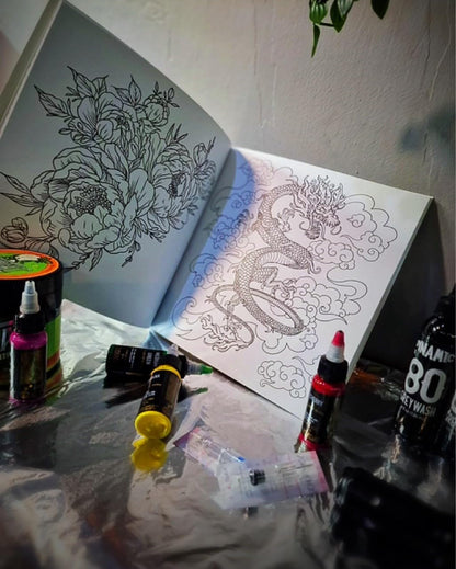 Tattoo Colouring Paperback Book