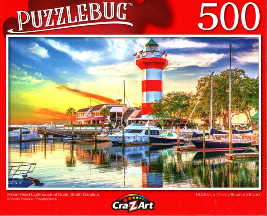 Hilton Head Lighthouse at Dusk, South Carolina - 500 Pieces Jigsaw Puzzle