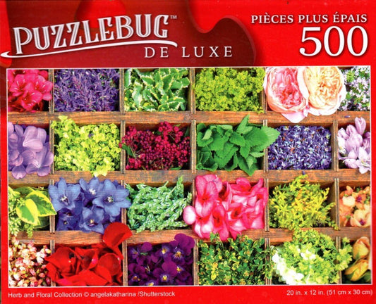 Herb and Floral Collection - 500 Pieces Deluxe Jigsaw Puzzle