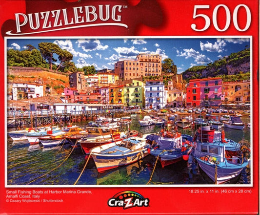 Small Fishing Boats at Harbor Marina Grande, Italy - 500 Pieces Jigsaw Puzzle