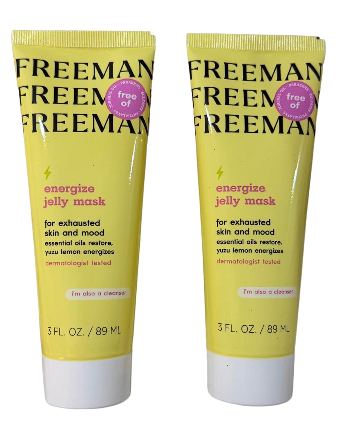 Energize Jelly Facial Mask and Cleanser, Essential Oils with Yuzu Lemon, 3 fl oz,