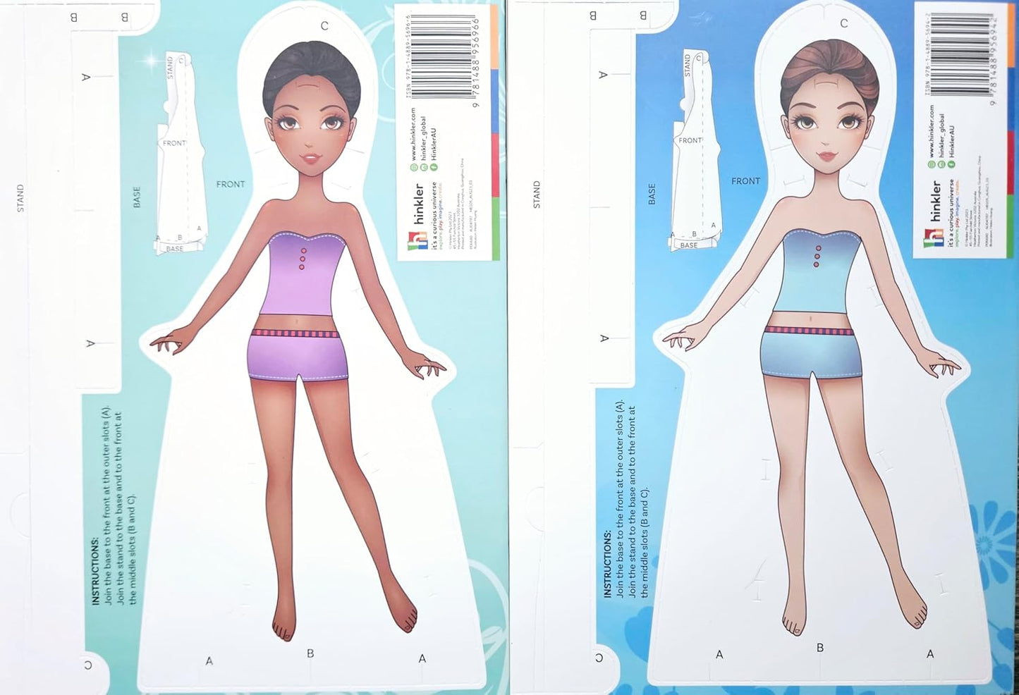 Dress-Up Girls Paper Dolls - Tami, Elly, Maya - Children Books (Set of 3)