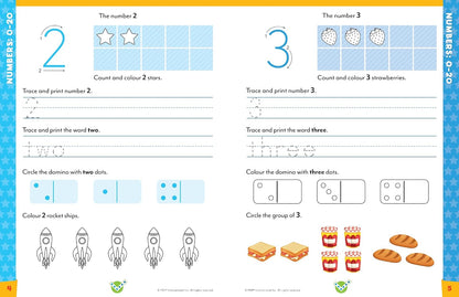 Head Start Math Workbooks: Ages 5-6 - Kindergarten Prep with Sticker Sheet