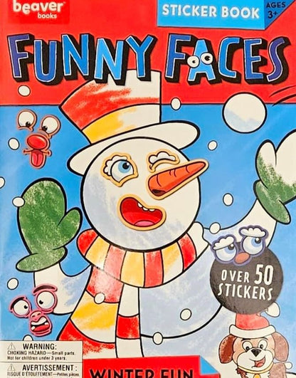 Christmas Funny Faces Sticker Book - "Winter Fun" - Children Book