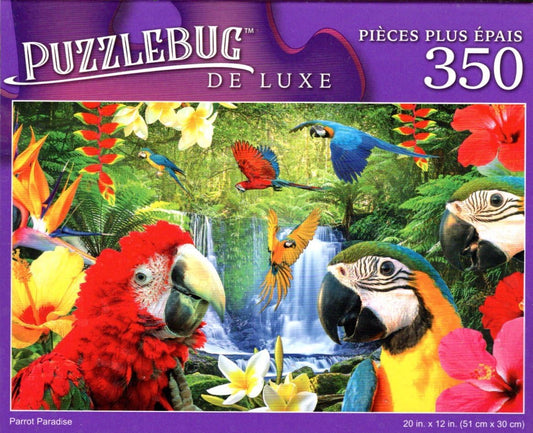 Parrot Paradise - 350 Pieces Deluxe Jigsaw Puzzle