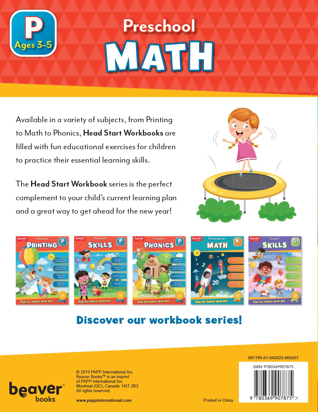 Head Start Math Head Workbooks: Ages 3-4 - Preschool Prep with Sticker Sheet