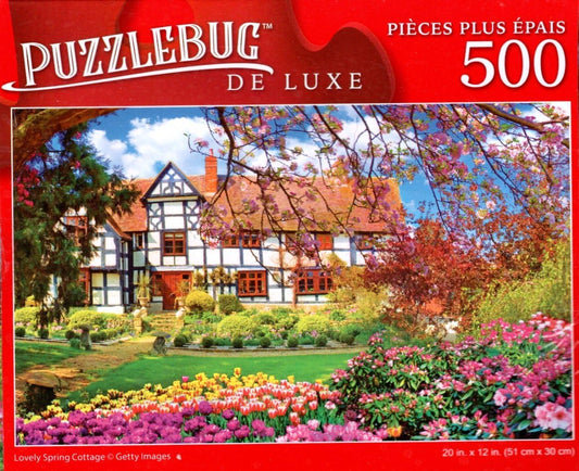 Lovely Spring Cottage - 500 Pieces Deluxe Jigsaw Puzzle