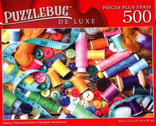 Sewing Thread and Buttons - 500 Pieces Deluxe Jigsaw Puzzle