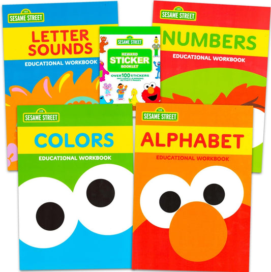 Sesame Street Educational Workbook Set for Toddlers - Bundle with 4 Workbooks