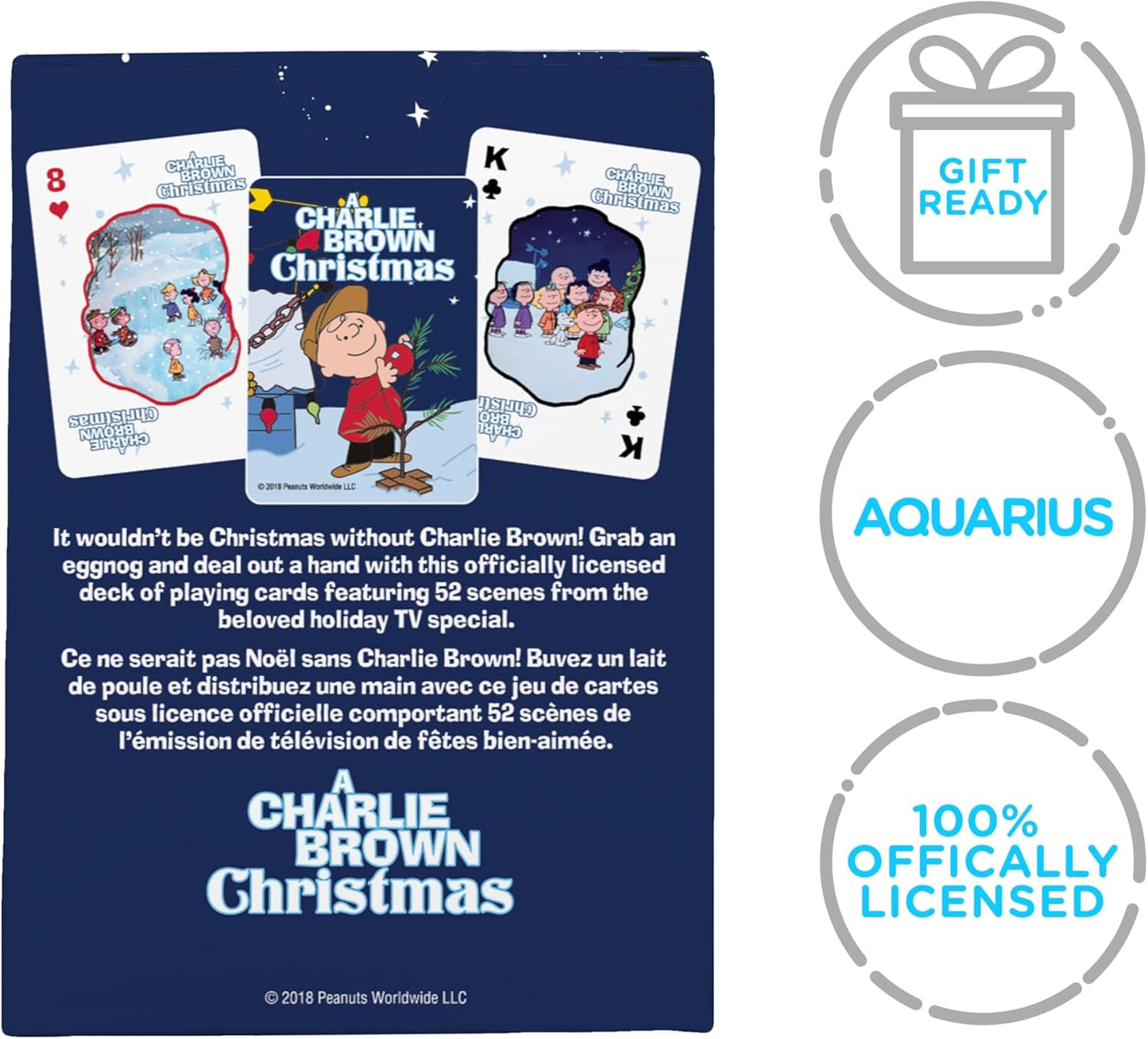 AQUARIUS Peanuts Charlie Brown Christmas Playing Cards