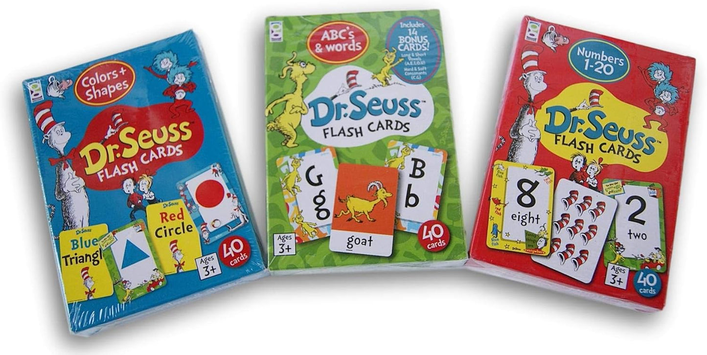 Dr. Seuss Learning Flash Card Set - ABCs & Words, Colors & Shapes, and Numbers