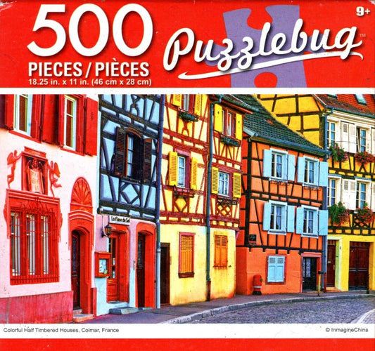 Colorful Half Timbered Houses, Colmar, France - 500 Pieces Jigsaw Puzzle