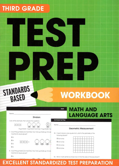 Third Grade Math & Language Arts Test Prep Workbook v3