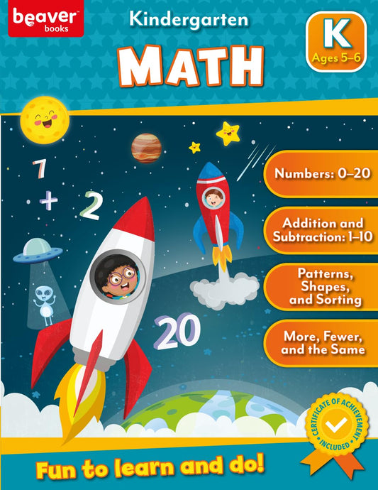 Head Start Math Workbooks: Ages 5-6 - Kindergarten Prep with Sticker Sheet