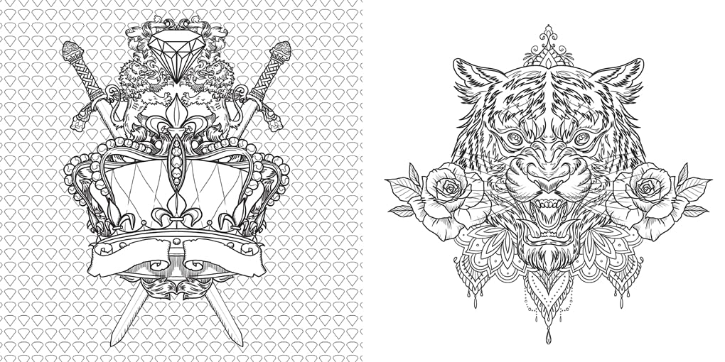 Tattoo Colouring Paperback Book