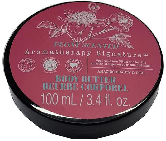 Aromatherapy Signature Body Butter - Peony Scented - Luxury Skin Care 3.4fl oz