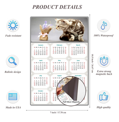2026 Magnetic Calendar - Today is My Lucky Day (Fade, Tear, and Water Resistant)- Cat Themed 025