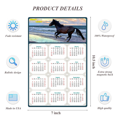 2027 Magnetic Calendar - Calendar Magnets - Today is my Lucky Day - (Fade, Tear, and Water Resistant) - Horses Themed 015