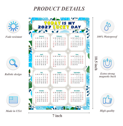 2027 Magnetic Calendar - Calendar Magnets - Today is my Lucky Day - (Fade, Tear, and Water Resistant) - Themed 013