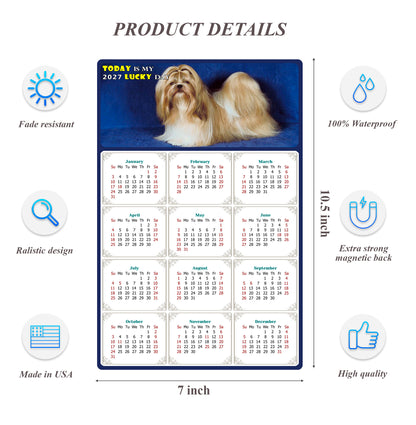 2027 Magnetic Calendar - Today is My Lucky Day (Fade, Tear, and Water Resistant)- Dogs Themed 07