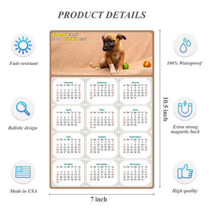 2027 Magnetic Calendar - Today is My Lucky Day (Fade, Tear, and Water Resistant)- Dogs Themed 021