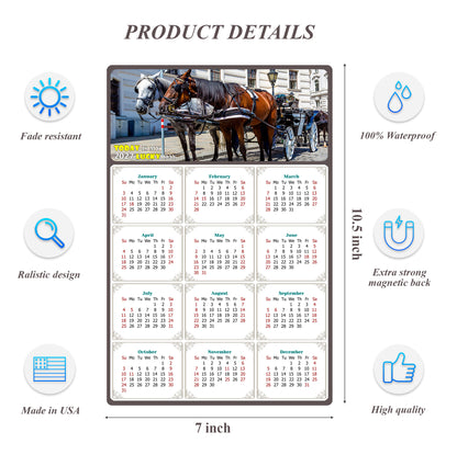 2027 Magnetic Calendar - Calendar Magnets - Today is my Lucky Day - (Fade, Tear, and Water Resistant) - Horses Themed 018