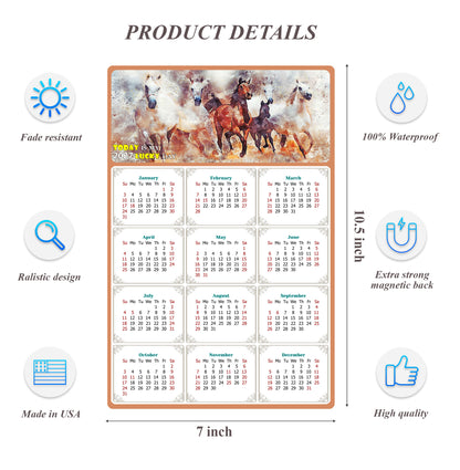 2027 Magnetic Calendar - Calendar Magnets - Today is my Lucky Day - (Fade, Tear, and Water Resistant) - Horses Themed 09
