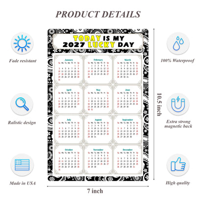 2027 Magnetic Calendar - Calendar Magnets - Today is my Lucky Day - (Fade, Tear, and Water Resistant) - Themed 011