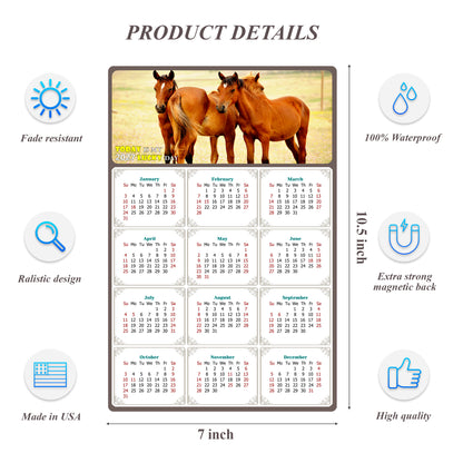 2027 Magnetic Calendar - Calendar Magnets - Today is my Lucky Day - (Fade, Tear, and Water Resistant) - Horses Themed 014