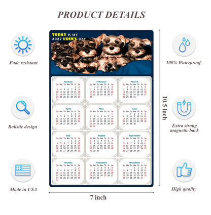 2027 Magnetic Calendar - Today is My Lucky Day (Fade, Tear, and Water Resistant)- Dogs Themed 08