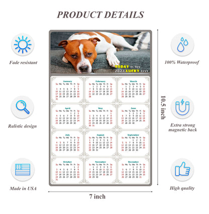 2027 Magnetic Calendar - Today is My Lucky Day (Fade, Tear, and Water Resistant)- Dogs Themed 017