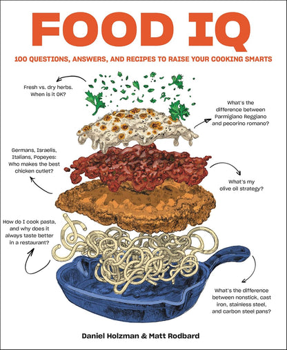 Food IQ: 100 Questions, Answers, and Recipes. Hardcover Book