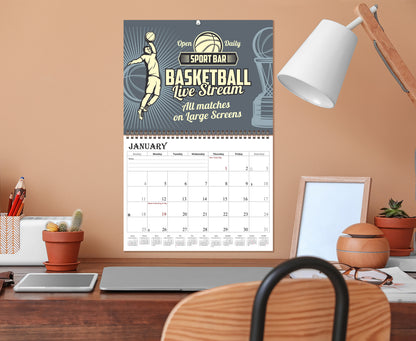 2027 Spiral-bound Wall Calendar (Basketball) - 12 Months Desktop/Wall Calendar/Planner (Copy)