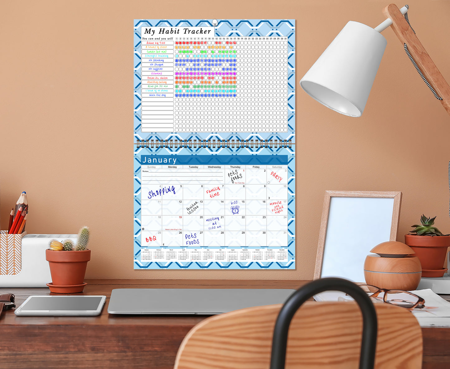 2027 Monthly Desktop/Wall Calendar/Planner - Habit Tracker - (Edition #04)
