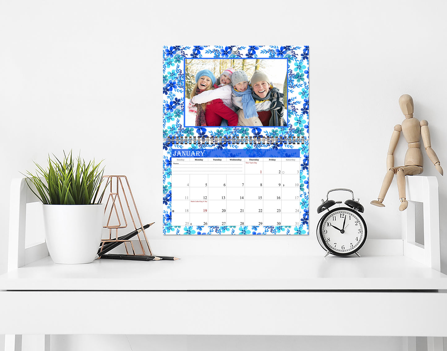 Personalized Custom 12 Months Calendar 2027 Collecting Memories Wall/Desktop/Planner Spiral-bound Mini 8.5x11 Inch (Add Your Own Photos) - Customized For Home, Office, Party, Birthday, Christmas Gift - Made in USA (Edition #12)
