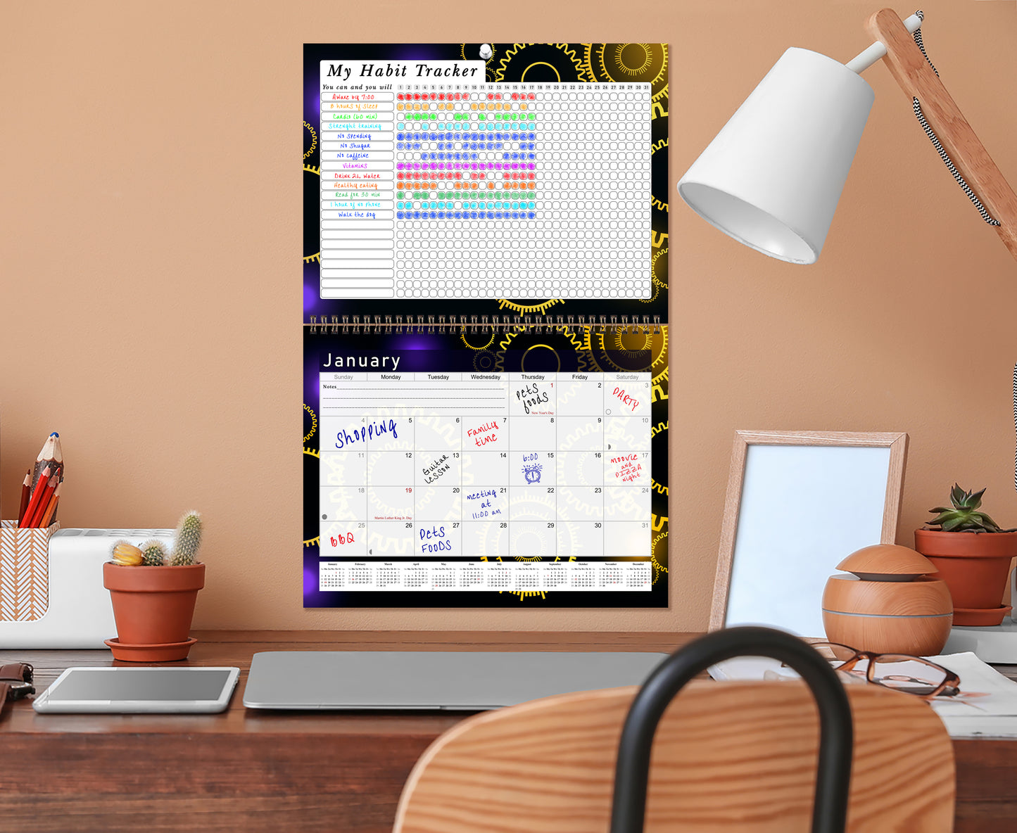 2027 Monthly Desktop/Wall Calendar/Planner - Habit Tracker - (Edition #09)