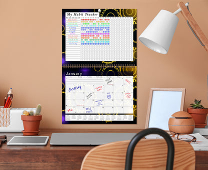 2027 Monthly Desktop/Wall Calendar/Planner - Habit Tracker - (Edition #09)
