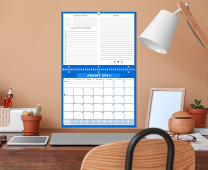 2024-2025 Academic Year 12 Months Student Calendar/Planner for Wall & Desk & 3-Ring Binder, for School, Teacher, Student (Edition #04)