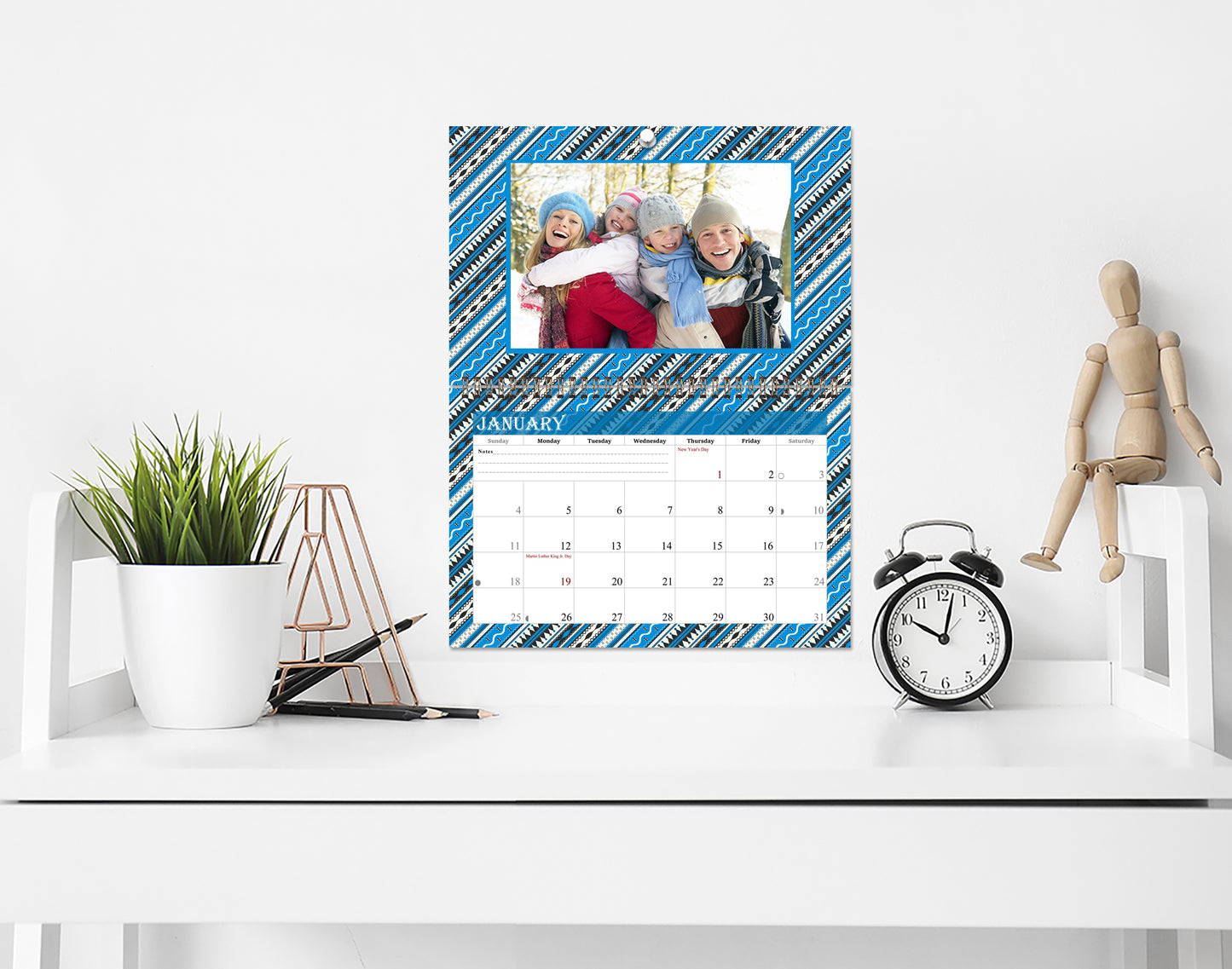 2026 Photo Frame Wall Spiral-bound Calendar (Add Your Own Photos) - 12 Months Desktop/Wall Calendar/Planner - (Edition #17)