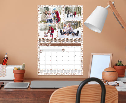 2026 Scrapbook Wall Calendar Spiral-bound (Add Your Own Photos) - 12 Months Desktop #013
