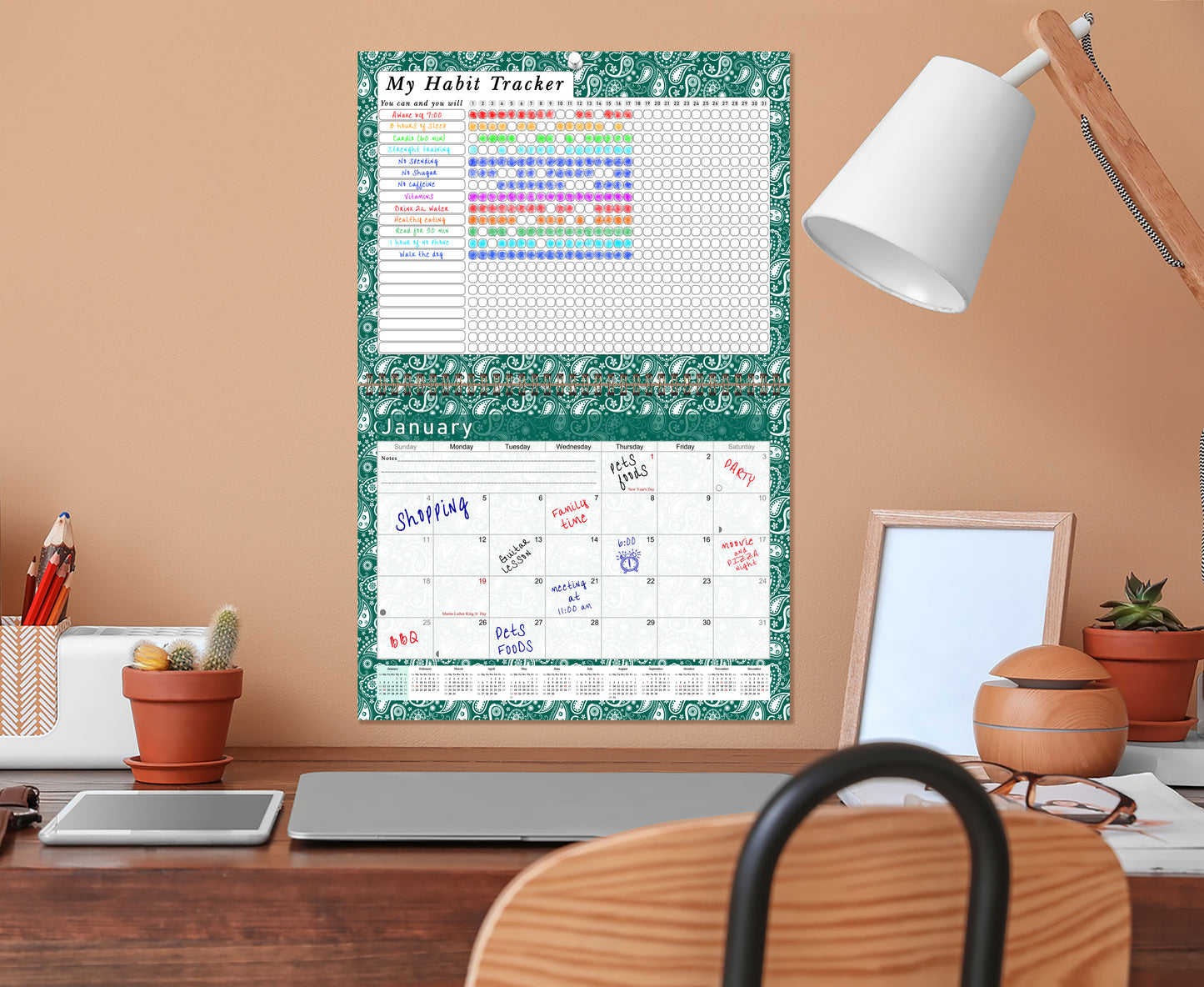 2027 Monthly Desktop/Wall Calendar/Planner - Habit Tracker - (Edition #24)
