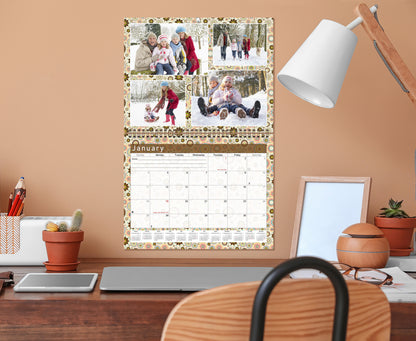 2026 Scrapbook Wall Calendar Spiral-bound (Add Your Own Photos) - 12 Months Desktop #010