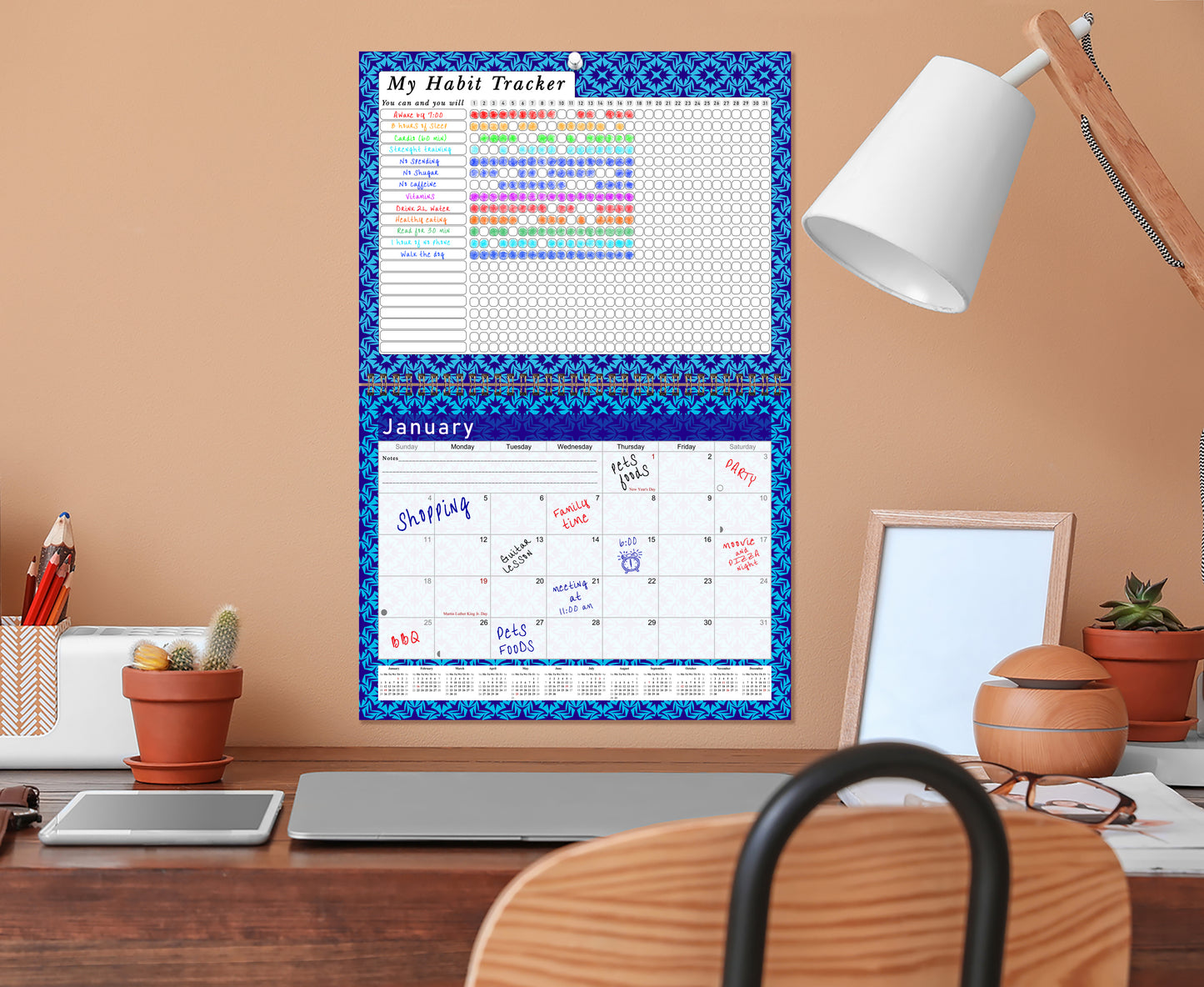 2027 Monthly Desktop/Wall Calendar/Planner - Habit Tracker - (Edition #17)