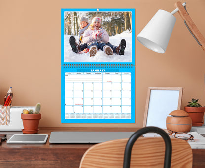 Personalized Custom 2027 Wall Calendar Spiral-bound (Add Your Photos) - 12 Months Desktop/Wall Calendar/Planner - Premium Quality 11 inches by 8.5 inches (11 x 17 Inches Open) Made in USA (Edition #05)