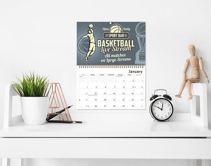 2027 Spiral-bound Wall Calendar (Basketball) - 12 Months Desktop/Wall Calendar/Planner (Copy)
