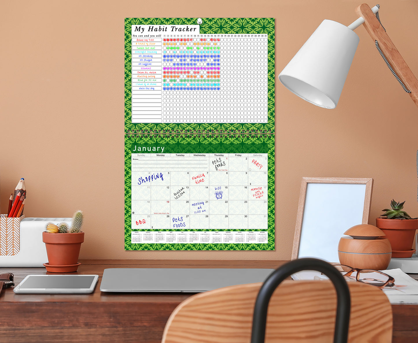 2027 Monthly Desktop/Wall Calendar/Planner - Habit Tracker - (Edition #16)
