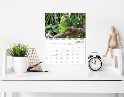 2027 Spiral-bound Wall Calendar (Exotic Birds) - 12 Months Desktop/Wall Calendar/Planner
