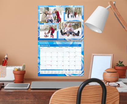 2026 Scrapbook Wall Calendar Spiral-bound (Add Your Own Photos) - 12 Months Desktop #02