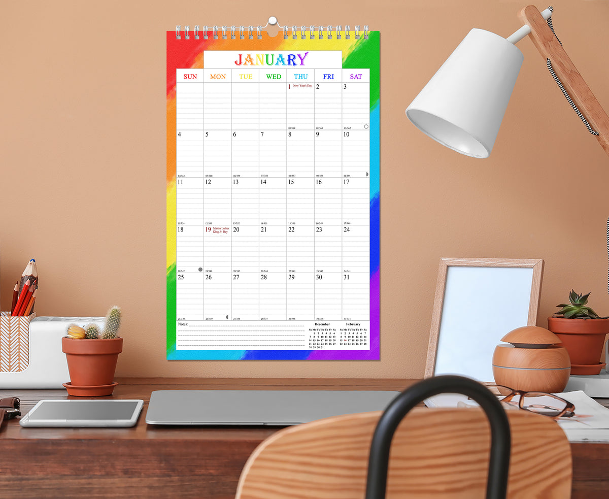 2027 Wall Calendar Spiral-Bound Twin-Wire Binding - 12 Months  07