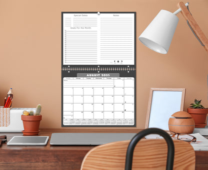 2025 - 2026 Academic Year 12 Months Student Calendar 3-Ring Binder B&W (Edition #022)